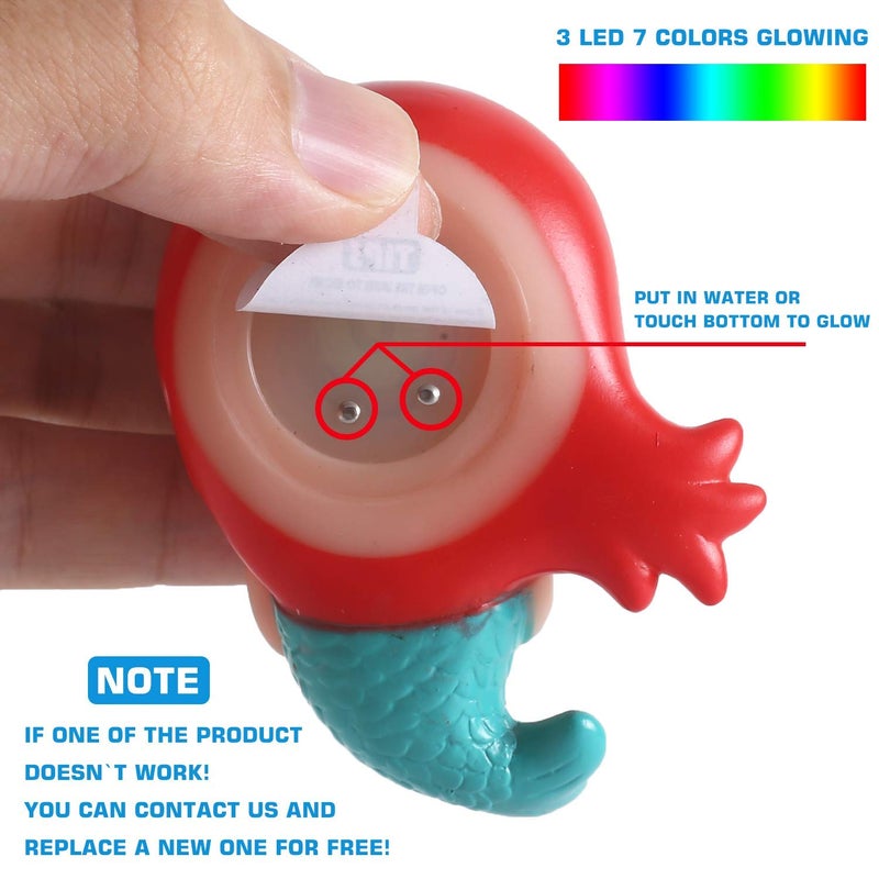 Laxdacee No Hole Bath Toy, 12 Pack Light up Animal, Flashing Color Tub Toys for Toddler Swimming Pool Party Bathtub Bathroom Shower Game, Bathtub Floating Water Toy for Infant Kid Toddler Boy Girl - Image 5